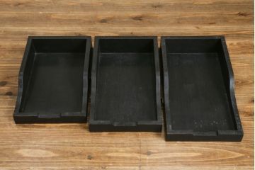 和製ビンテージ　特注!!　ペイント仕上げ限定　黒いペイントが男前でカッコいいシャツケース(ガラスケース、Gケース、ショーケース、陳列棚、飾り棚、店舗什器、ヴィンテージ)(R-079773)