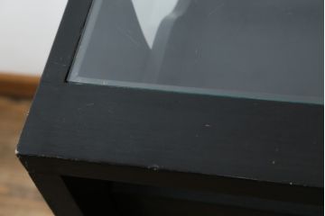 和製ビンテージ　特注!!　ペイント仕上げ限定　黒いペイントが男前でカッコいいシャツケース(ガラスケース、Gケース、ショーケース、陳列棚、飾り棚、店舗什器、ヴィンテージ)(R-079773)