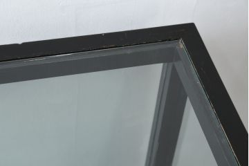 和製ビンテージ　特注!!　ペイント仕上げ限定　黒いペイントが男前でカッコいいシャツケース(ガラスケース、Gケース、ショーケース、陳列棚、飾り棚、店舗什器、ヴィンテージ)(R-079773)