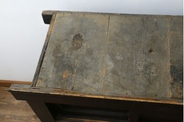 和製アンティーク　京都産　透かしの意匠がお洒落な和の趣溢れる三尺水屋箪笥サイドボード(食器棚、収納棚、戸棚、キャビネット、店舗什器)(R-079785)