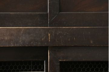 和製アンティーク　京都産　透かしの意匠がお洒落な和の趣溢れる三尺水屋箪笥サイドボード(食器棚、収納棚、戸棚、キャビネット、店舗什器)(R-079785)