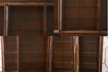 中古　ヒッコリーチェア(HICKORY CHAIR)　クラシカルで高級感溢れる照明付きのキャビネット(収納棚、戸棚、飾り棚、食器棚、カップボード)(定価約410万円)(R-079795)
