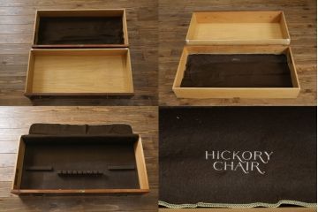 中古　ヒッコリーチェア(HICKORY CHAIR)　クラシカルで高級感溢れる照明付きのキャビネット(収納棚、戸棚、飾り棚、食器棚、カップボード)(定価約410万円)(R-079795)