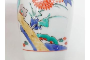 重要無形文化財　人間国宝　十三代 酒井田柿右衛門　有田焼　錦　菊鳥文　佳宴を盛り上げる酒器セット(とっくり、徳利、おちょこ、御猪口、ぐい呑み、和食器、共箱付き、裏印、花押)(R-079800)