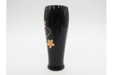 慶塚作　輪島塗　花筏蒔絵　雅な佇まいの茶筥(紅葉、もみじ、桜、さくら、金彩、茶箱、棗、香合、茶筅筒、木製、漆器、漆芸、煎茶道具、茶器、茶道具、野点、共箱付き)(R-079807)