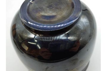 彫金家 信田洋　K20(20金)　赤銅　金象嵌　高い品格を感じる香炉(香爐、仏具、茶道具、裏印、共箱付き)(R-079808)