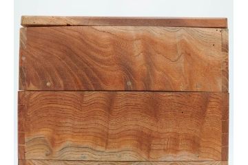 大正〜昭和初期　欅(ケヤキ)材　木の温もりを感じる四段重(四段重箱、お重、外箱付き)(R-079809)