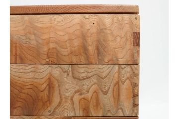 大正〜昭和初期　欅(ケヤキ)材　木の温もりを感じる四段重(四段重箱、お重、外箱付き)(R-079809)