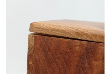 大正〜昭和初期　欅(ケヤキ)材　木の温もりを感じる四段重(四段重箱、お重、外箱付き)(R-079809)