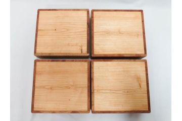 大正〜昭和初期　欅(ケヤキ)材　木の温もりを感じる四段重(四段重箱、お重、外箱付き)(R-079809)