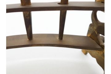 古銅　筆架　真鍮　書道具　上品な雰囲気の筆立て(中国?、ペン立て)(R-079815)