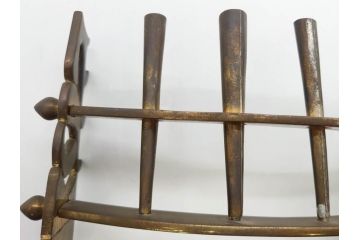 古銅　筆架　真鍮　書道具　上品な雰囲気の筆立て(中国?、ペン立て)(R-079815)