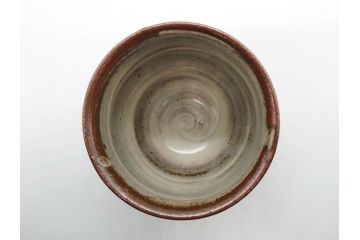 人間国宝　島岡達三　益子焼　象嵌　夫婦　独創的なデザインが見事な湯呑み3客セット(湯のみ、ぐい呑み、杯、和食器、共箱付き)(R-079816)