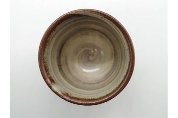 人間国宝　島岡達三　益子焼　象嵌　夫婦　独創的なデザインが見事な湯呑み3客セット(湯のみ、ぐい呑み、杯、和食器、共箱付き)(R-079816)