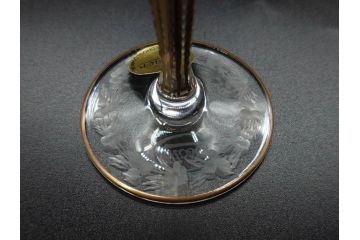 チェコ　Moser　モーゼル　テーブルセット　煌びやかな輝きを放つミ二チュアグラス12客セット(ワイングラス、12種、金彩、コレクション、Table set、MINIATURE、グラス、硝子、ケース付き)(R-079819)