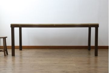 中古　美品!!　バロッサバレンティ(VARO,S.A. VALENTI)　高級感漂うガラスのダイニングテーブル(食卓、4人掛け、6人掛け、店舗什器)(定価約68万円)(R-079821)