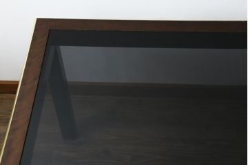 中古　美品!!　バロッサバレンティ(VARO,S.A. VALENTI)　高級感漂うガラスのダイニングテーブル(食卓、4人掛け、6人掛け、店舗什器)(定価約68万円)(R-079821)