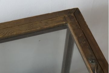 和製アンティーク　上開き　木のぬくもりを感じる脚付きガラスケース(コレクションケース、収納ケース、飾り棚、陳列棚、店舗什器)(R-079827)