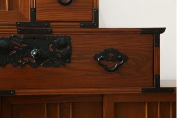 中古　美品　両面使い　魅せる収納としても大活躍の階段箪笥(階段タンス、収納たんす、和箪笥、引き出し)(R-079828)