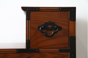 中古　美品　両面使い　魅せる収納としても大活躍の階段箪笥(階段タンス、収納たんす、和箪笥、引き出し)(R-079828)