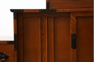 中古　美品　両面使い　魅せる収納としても大活躍の階段箪笥(階段タンス、収納たんす、和箪笥、引き出し)(R-079828)