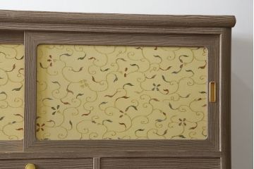 中古　美品　最高級　通産大臣指定伝統工芸品　伝統工芸士　鹿島金正作　高千穂　品のある佇まいで和の雰囲気を引き立てる名古屋総桐たんす・上段(胴丸、総桐たんす、引き出し、和たんす、ローボード、テレビ台、収納棚、戸棚)(R-079830)