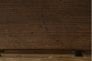 和製アンティーク　明治から大正期　上手物!!　指物高級品!　引き出し3杯付き　背面の幕板デザインが素敵な文机　(R-079836)