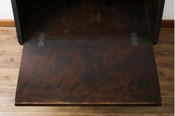 中古　北海道民芸家具　コンパクトで使い勝手の良いライティングビューロー(簿記机、ワークデスク、引き出し、サイドチェスト、在宅用、在宅ワーク用)(R-079838)