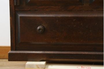 中古　北海道民芸家具　コンパクトで使い勝手の良いライティングビューロー(簿記机、ワークデスク、引き出し、サイドチェスト、在宅用、在宅ワーク用)(R-079838)