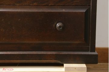 中古　北海道民芸家具　コンパクトで使い勝手の良いライティングビューロー(簿記机、ワークデスク、引き出し、サイドチェスト、在宅用、在宅ワーク用)(R-079838)