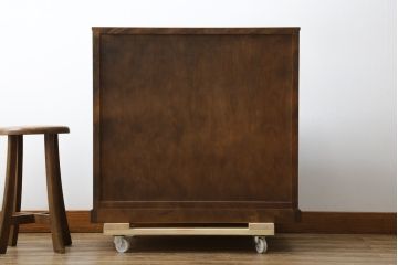 中古　北海道民芸家具　コンパクトで使い勝手の良いライティングビューロー(簿記机、ワークデスク、引き出し、サイドチェスト、在宅用、在宅ワーク用)(R-079838)