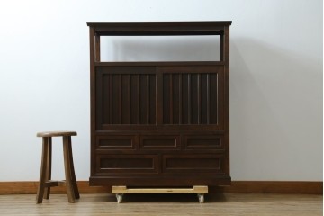 中古　美品　松本民芸家具　530型　和の雰囲気が魅力的な茶タンス　定価約43万円　(R-079839)