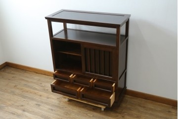 中古　美品　松本民芸家具　530型　和の雰囲気が魅力的な茶タンス　定価約43万円　(R-079839)