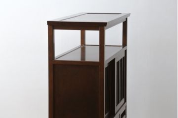中古　美品　松本民芸家具　530型　和の雰囲気が魅力的な茶タンス(茶棚、飾り棚、戸棚、収納棚、サイドキャビネット)(定価約43万円)(R-079839)