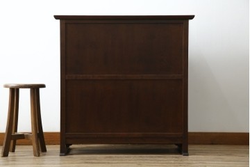 和製ビンテージ　松本民芸家具　A型舞良茶タンス　和モダンの空間づくりにも活躍する収納棚　(R-079840)