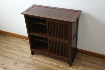 和製ビンテージ　松本民芸家具　A型舞良茶タンス　和モダンの空間づくりにも活躍する収納棚　(R-079840)