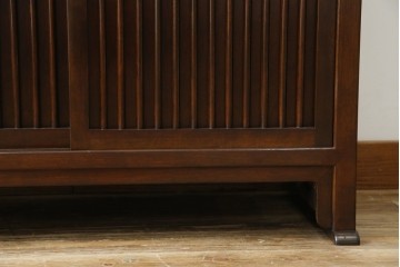 和製ビンテージ　松本民芸家具　A型舞良茶タンス　和モダンの空間づくりにも活躍する収納棚　(R-079840)