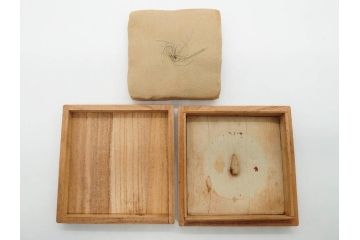 時代武具　水戸金工 一葉斎弘直　在銘　鉄地　丸形　金銀象嵌　蝶に牡丹図　雅なデザインが魅力の鍔(ちょう、花、彫刻、刀装具、ケース付き)(R-079849)