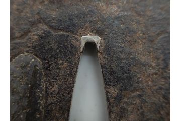 時代武具　鉄地　木瓜形　古の佇まいを感じる鍔(彫刻、刀装具、ケース付き)(R-079850)