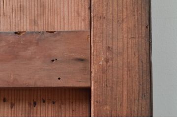 アンティーク建具　希少　どっしりとした重厚感が魅力の鉄板張り蔵戸1枚(鉄戸、引き戸、玄関戸、鉄扉)(R-079851)