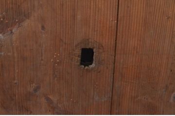 アンティーク建具　希少　どっしりとした重厚感が魅力の鉄板張り蔵戸1枚(鉄戸、引き戸、玄関戸、鉄扉)(R-079851)
