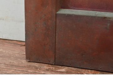 アンティーク建具　希少　味わい深い銅板張りの蔵戸1枚(鉄扉、玄関戸、引き戸、鉄扉)(R-079853)