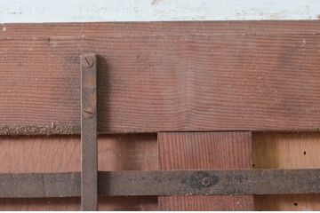 アンティーク建具　希少　味わい深い銅板張りの蔵戸1枚(鉄扉、玄関戸、引き戸、鉄扉)(R-079853)