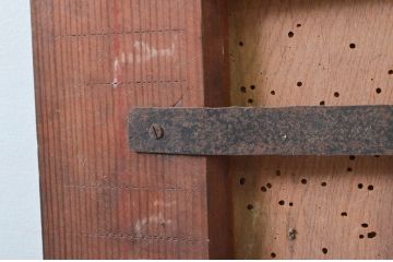 アンティーク建具　希少　味わい深い銅板張りの蔵戸1枚(鉄扉、玄関戸、引き戸、鉄扉)(R-079853)