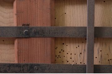 アンティーク建具　希少　味わい深い銅板張りの蔵戸1枚(鉄扉、玄関戸、引き戸、鉄扉)(R-079853)