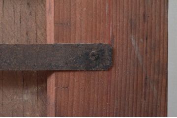 アンティーク建具　希少　味わい深い銅板張りの蔵戸1枚(鉄扉、玄関戸、引き戸、鉄扉)(R-079853)