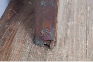 アンティーク建具　希少　味わい深い銅板張りの蔵戸1枚(鉄扉、玄関戸、引き戸、鉄扉)(R-079853)