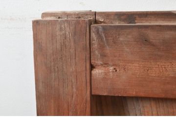 アンティーク建具　厚手　総欅(ケヤキ)材　新潟産　味わい深い木の風合いが魅力的な蔵戸1枚(引き戸、玄関戸)(R-079854)
