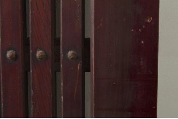 アンティーク建具　上手物!!　北陸産　堂々とした佇まいが存在感を放つ格子蔵戸1枚(格子戸、引き戸、玄関戸)(R-079855)