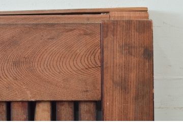 アンティーク建具　上手物!!　北陸産　堂々とした佇まいが存在感を放つ格子蔵戸1枚(格子戸、引き戸、玄関戸)(R-079855)
